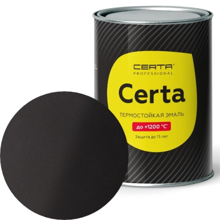 Термостойкая эмаль CERTA черный 800 °C 0,8 кг